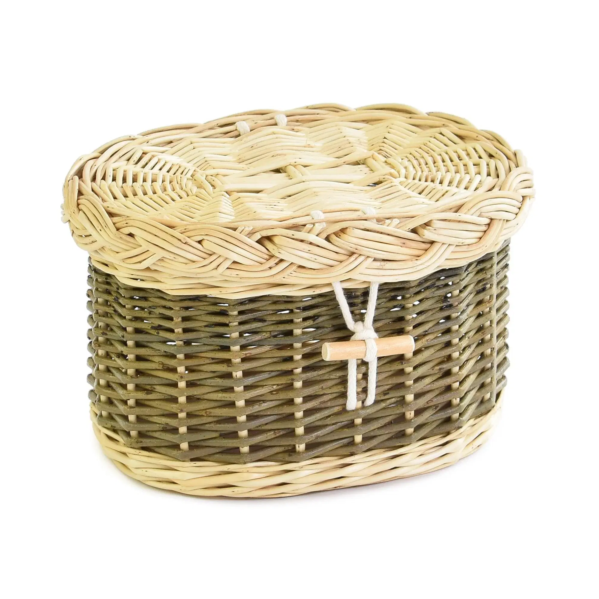 English Willow Ashes Casket White & Green