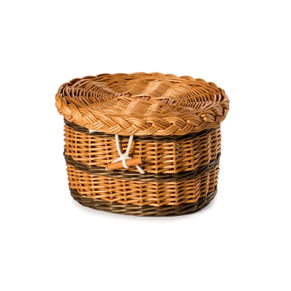 English Willow Ashes Casket Brown