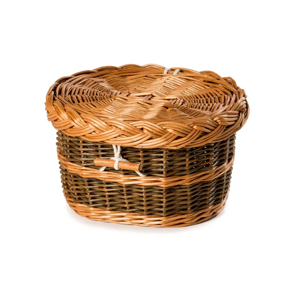 English Willow Ashes Casket Green